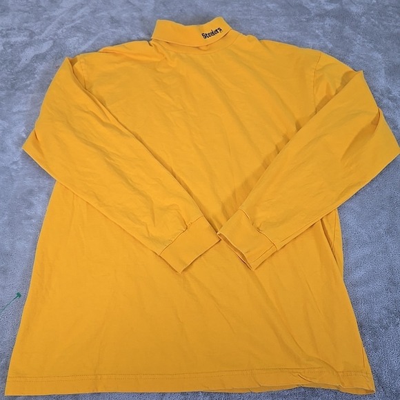 Logo Athletic Turtleneck Shirt Mens Large Yellow Pittsburgh Steelers NFL Vintage - Picture 1 of 7